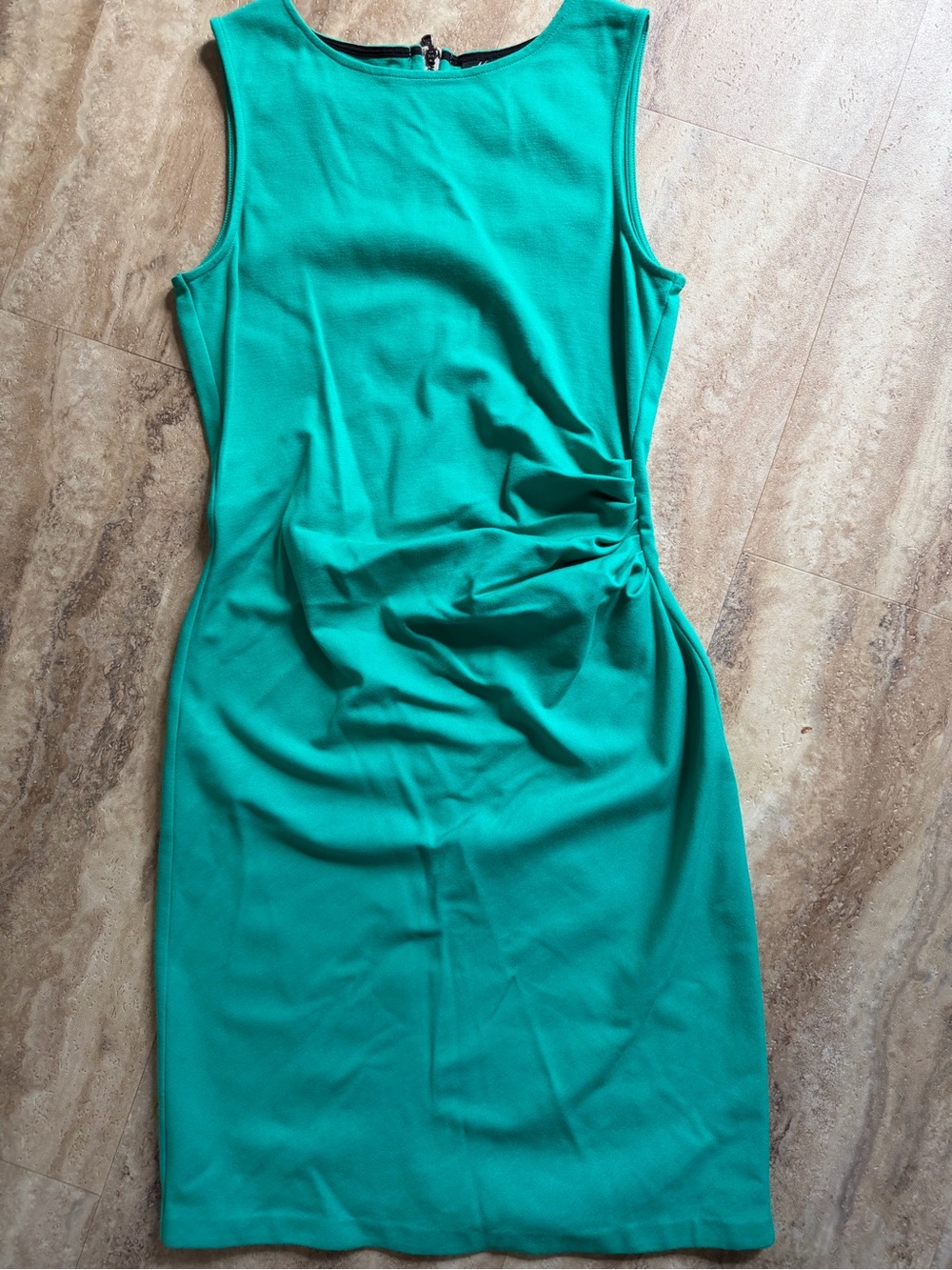Kenneth Cole New York Emerald Sheath Dress with Side Ruching